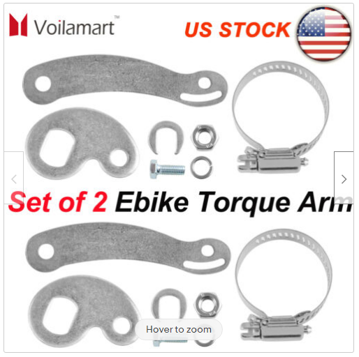 Voilamart 2 Set Electric Bicycle E-Bike Universal Torque Arm for Front or Rear