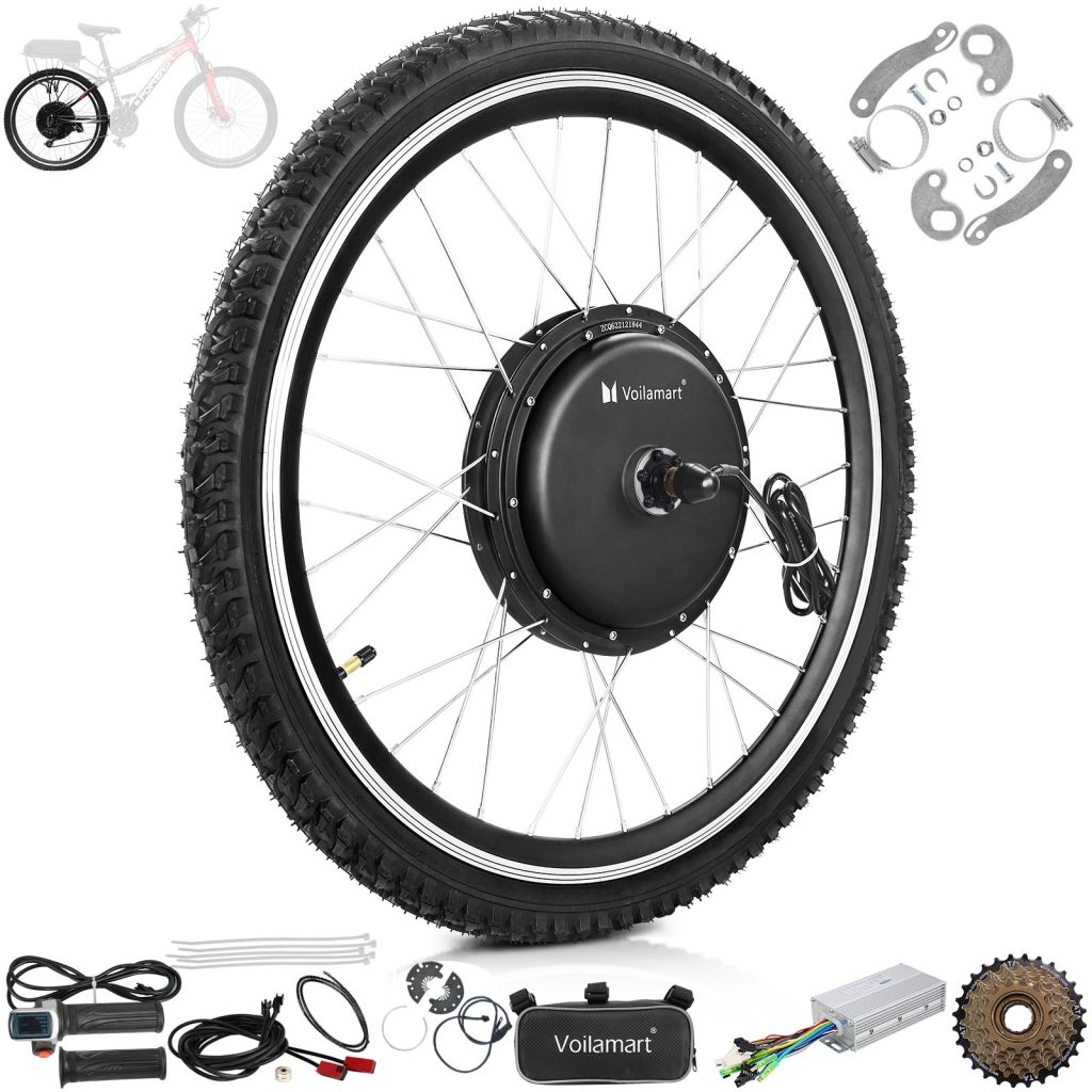 Voilamart 24IN Electric Bicycle 48V 1000W Rear 135MM Hub Motor Wheel Conversion Kit 1KW Turn Pedal Bike into Ebike for adults (Battery Not Included)