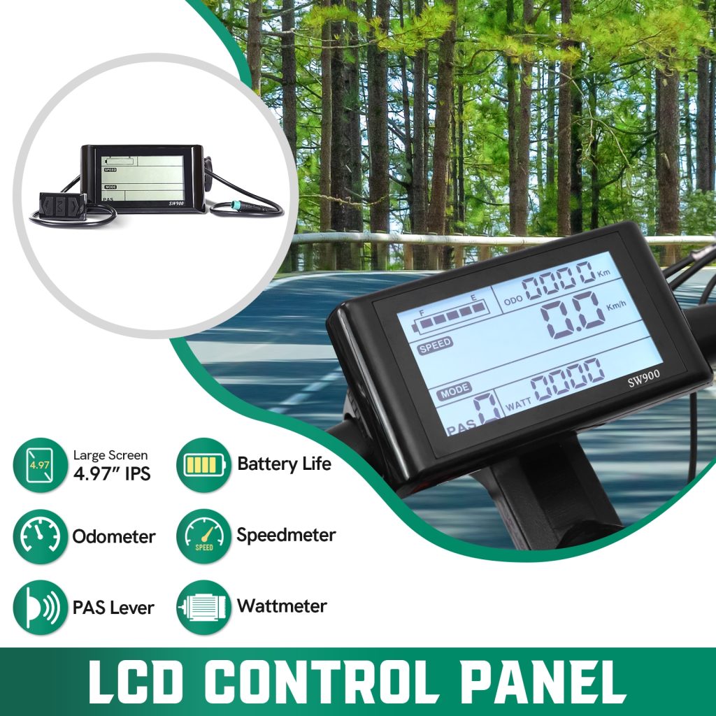 Voilamart 48V Waterproof Electric Bicycle Ebike LCD Display Meter Control Panel