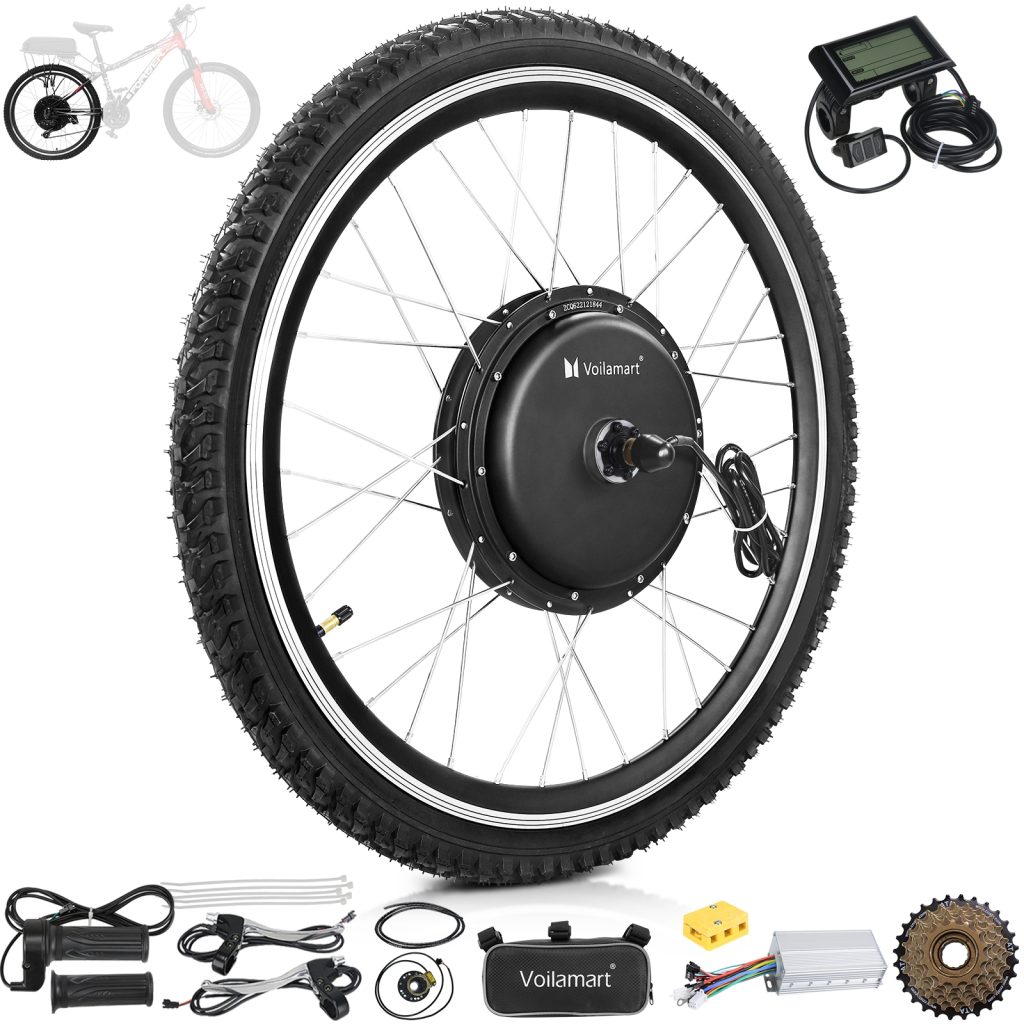 Voilamart 27.5" 1500W Electric Bicycle LCD Motor Rear Wheel EBike Conversion Kit