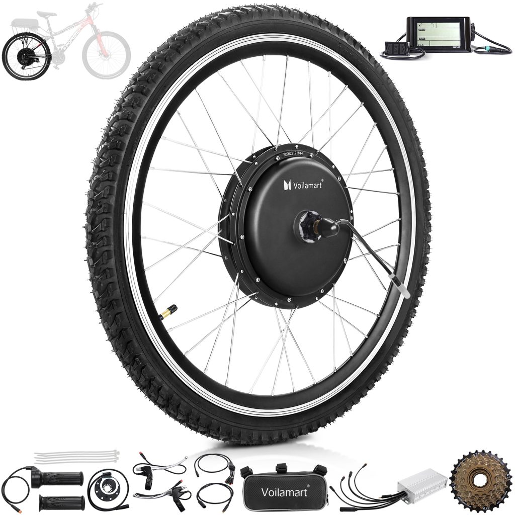 Voilamart Waterproof 27.5" 1500W Electric Bicycle LCD Motor Rear Wheel EBike Conversion Kit