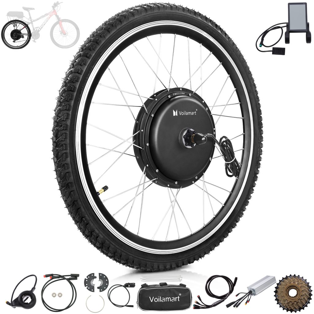Voilamart Pro Waterproof 27.5" 48V 1500W Electric Bike Bicycle Conversion Kit Rear Wheel with LCD Brake Sensor