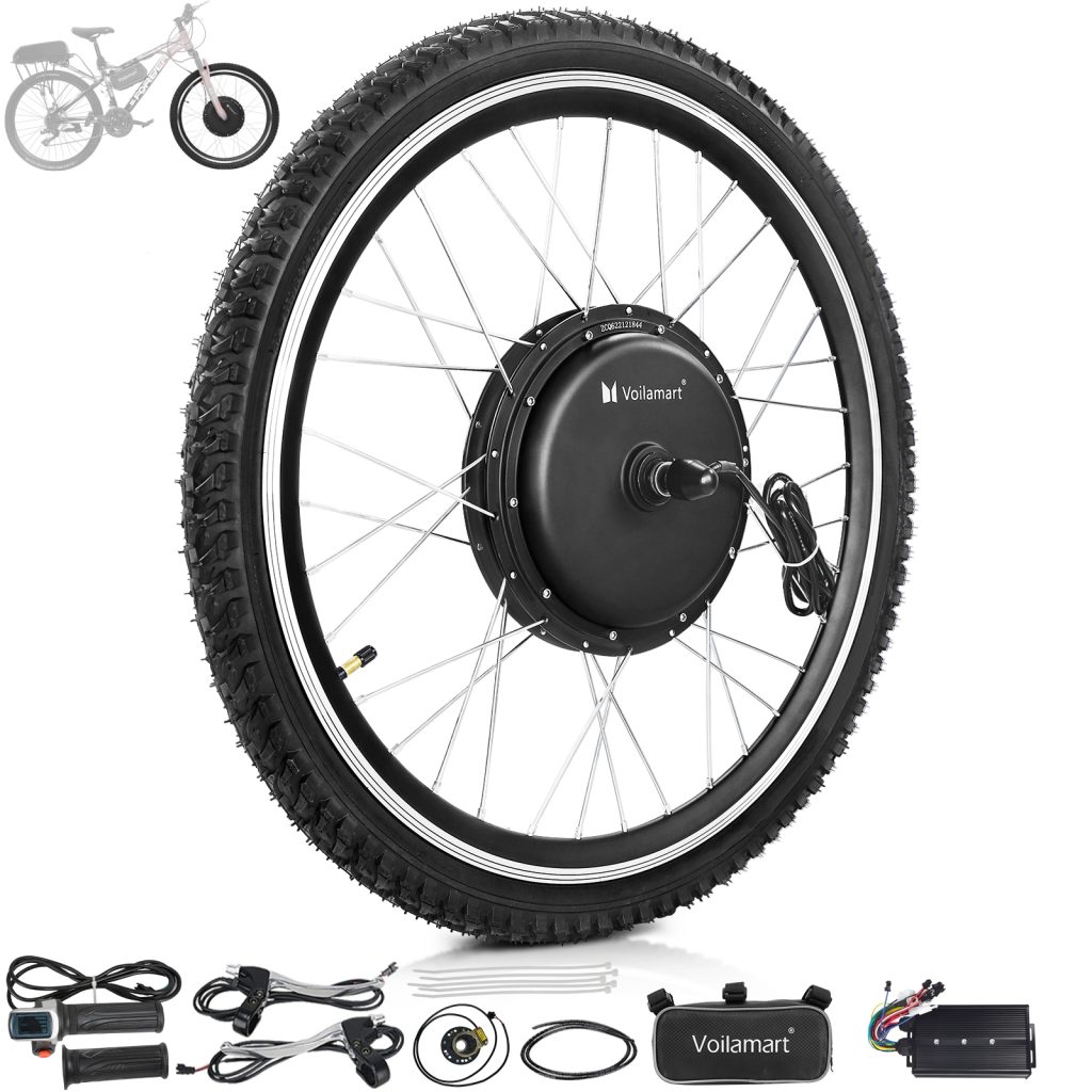 Voilamart 2000W 27.5" Electric Bicycle Conversion Kit Ebike Motor Cycling Hub Front Wheel (Twist Throttle)