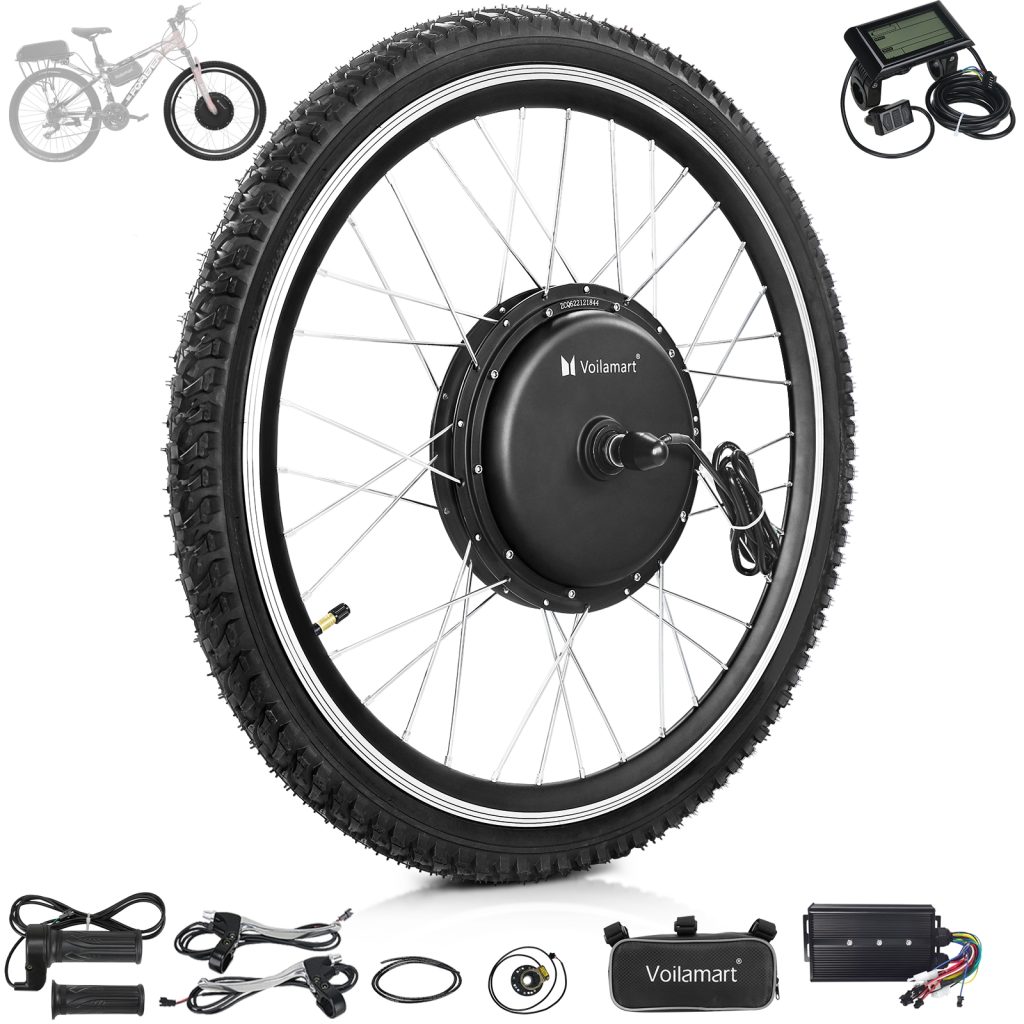 Voilamart 2000W 28" 700C Electric Bicycle Conversion Kit Ebike Motor Cycling Hub Front Wheel with LCD (Twist Throttle)
