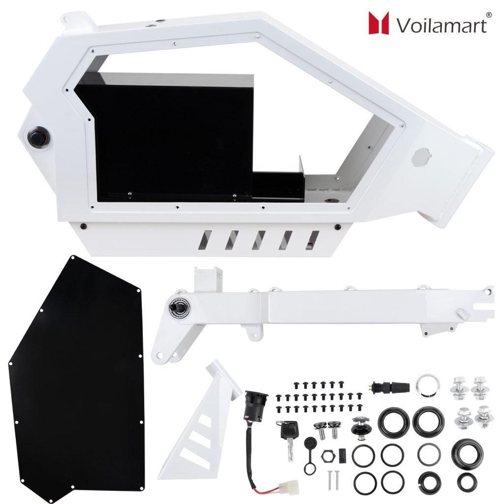 Voilamart Electric Bike Frame Steel for 48V 3000W-5000W Stealth Bomber Electric Bicycle DIY Kit E Bike Conversion kit-White