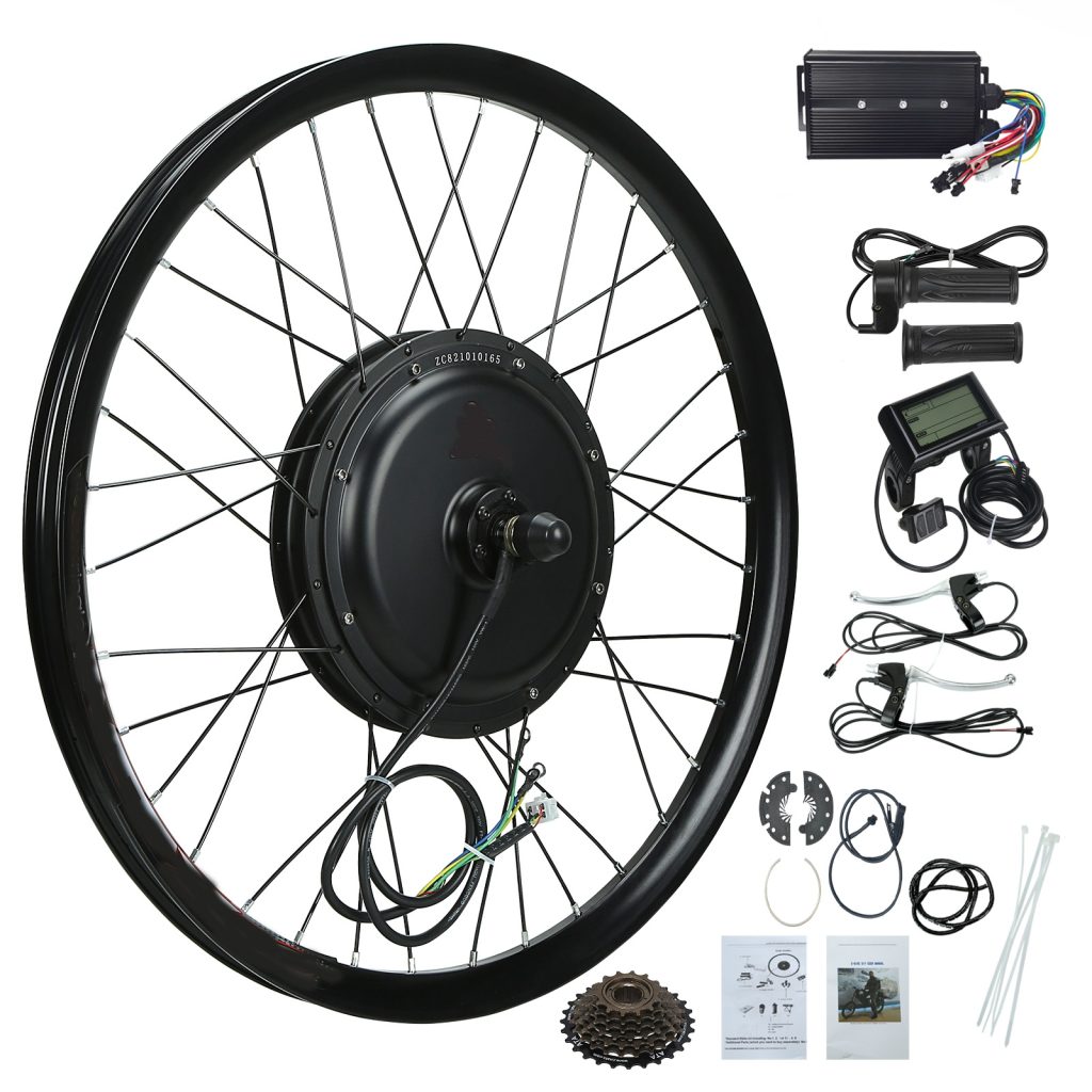 Voilamart 72V 3000W 26" x 2.6 Electric Bicycle Conversion Kit 150mm Rear Dropout Ebike Motor Cycling Hub Rear Wheel with LCD (Twist Throttle)
