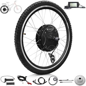 Voilamart Waterproof 48V 1500W 26" Rear Wheel Electric Bicycle Conversion Kit Twist Throttle LCD Meter-built-in controller Motor Cassette Hub